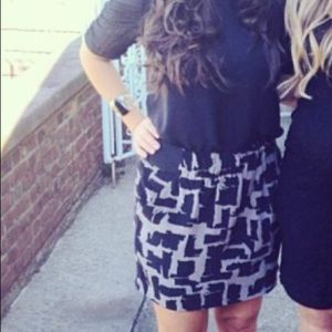 Maiya taupe and black silk skirt
